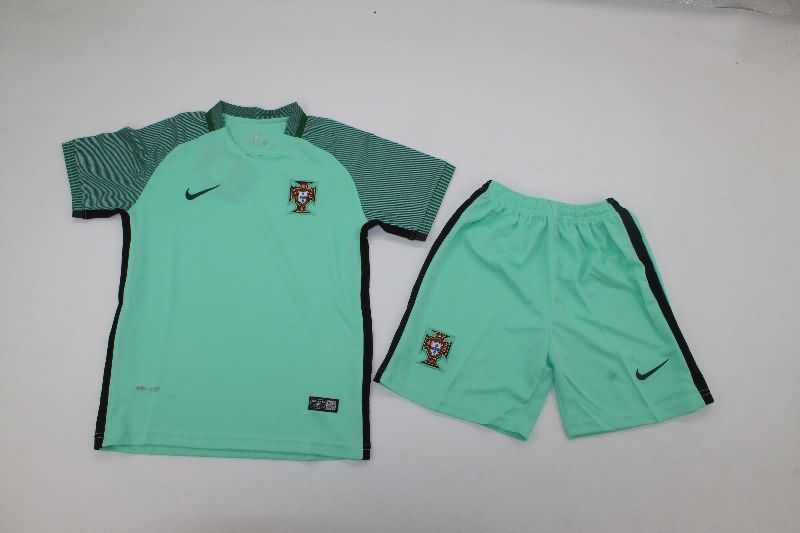 Kids Portugal 2016 Away Soccer Jersey And Shorts