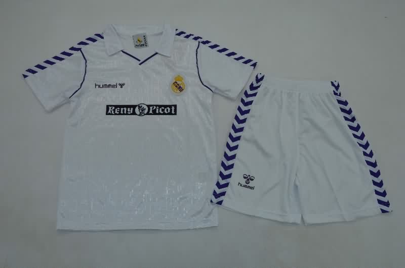Kids Real Madrid 1988/90 Home Soccer Jersey And Shorts