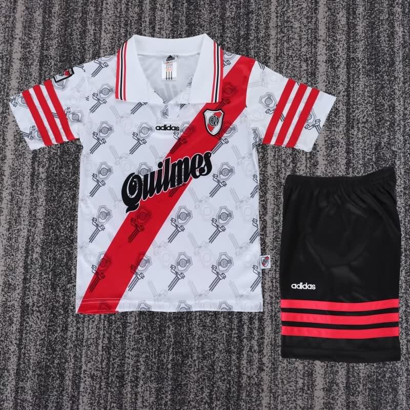 Kids River Plate 1996/97 Home Soccer Jersey And Shorts