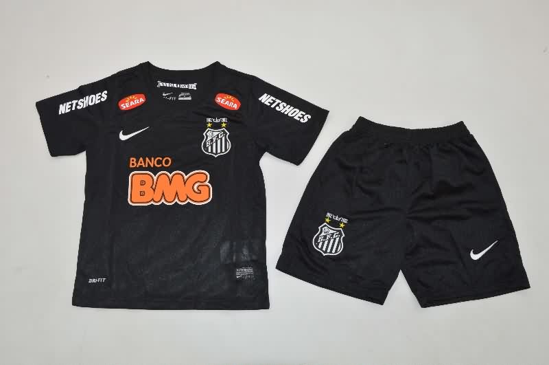 Kids Santos 2012/13 Black Soccer Jersey And Shorts