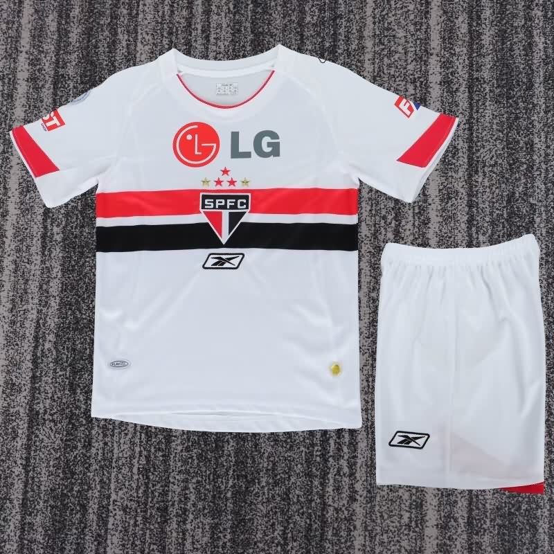Kids Sao Paulo 2007/08 Home Soccer Jersey And Shorts