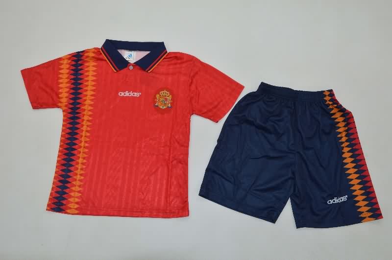 Kids Spain 1994 Home Soccer Jersey And Shorts