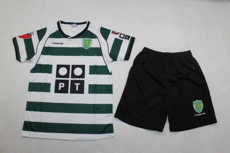 Kids Sporting Lisbon 2002/03 Home Soccer Jersey And Shorts