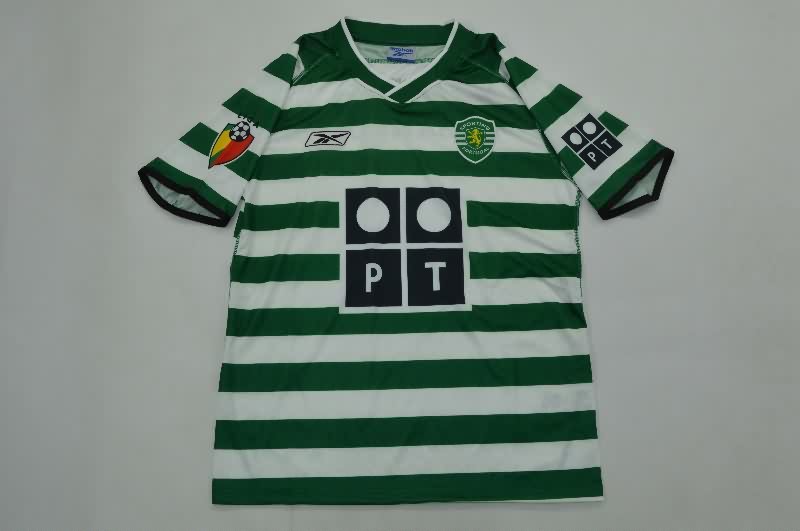 Kids Sporting Lisbon 2003/04 Home Soccer Jersey And Shorts