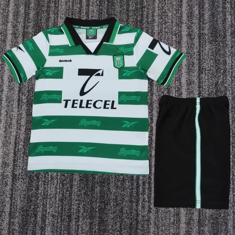 Kids Sporting Lisbon 1999/00 Home Soccer Jersey And Shorts